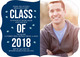 Navy Graduation Cap Confetti Photo Invitations Image 3 of 6